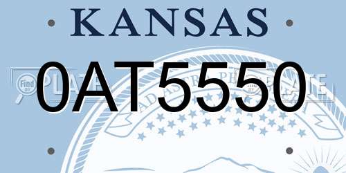 0AT5550 Kansas License Plate
