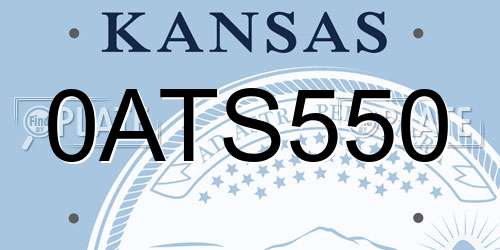 0ATS550 Kansas License Plate