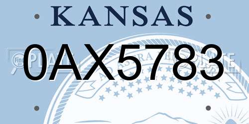 0AX5783 Kansas License Plate