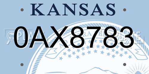 0AX8783 Kansas License Plate