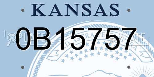 0B15757 Kansas License Plate