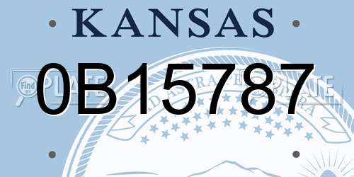 0B15787 Kansas License Plate