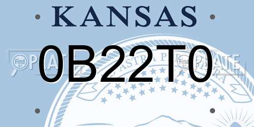 0B22T0 Kansas License Plate