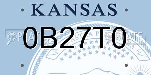 0B27T0 Kansas License Plate