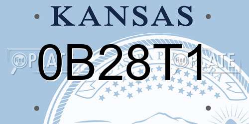 0B28T1 Kansas License Plate