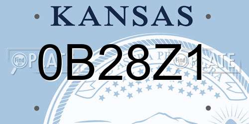 0B28Z1 Kansas License Plate