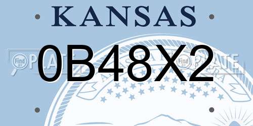 0B48X2 Kansas License Plate