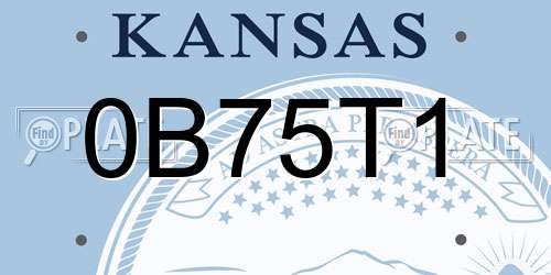 0B75T1 Kansas License Plate