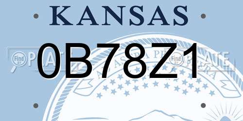 0B78Z1 Kansas License Plate