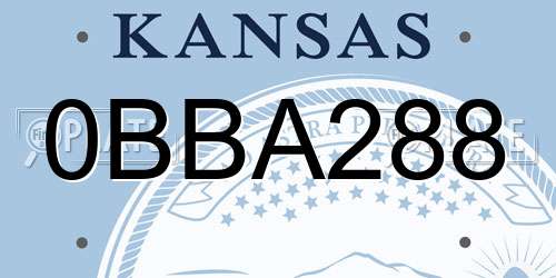 0BBA288 Kansas License Plate