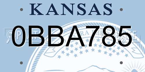 0BBA785 Kansas License Plate