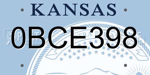 0BCE398 Kansas License Plate