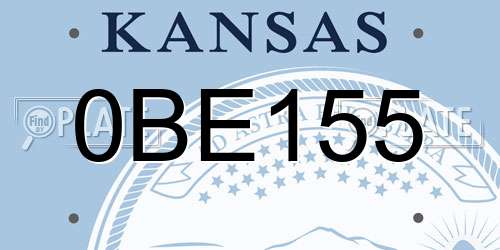 0BE155 Kansas License Plate