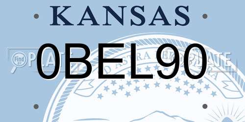 0BEL90 Kansas License Plate