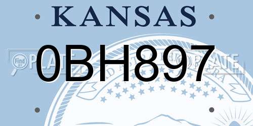 0BH897 Kansas License Plate