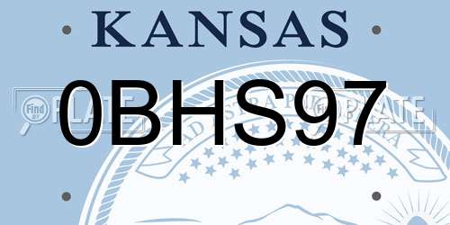 0BHS97 Kansas License Plate