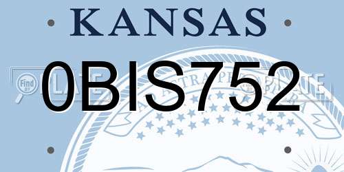 0BIS752 Kansas License Plate