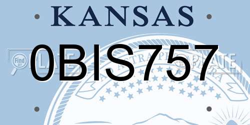 0BIS757 Kansas License Plate
