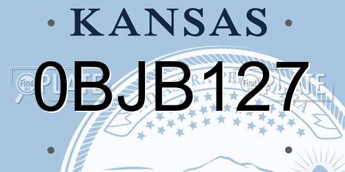 0BJB127 Kansas License Plate