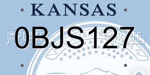 0BJS127 Kansas License Plate