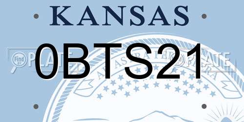 0BTS21 Kansas License Plate
