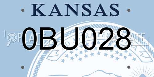 0BU028 Kansas License Plate