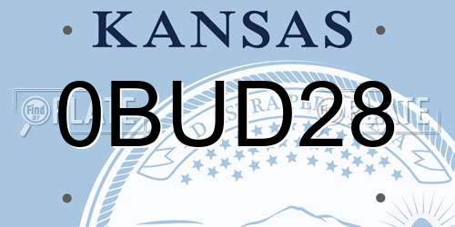 0BUD28 Kansas License Plate