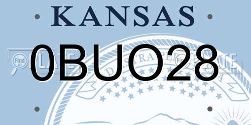 0BUO28 Kansas License Plate
