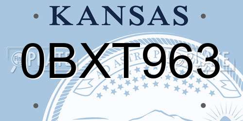 0BXT963 Kansas License Plate