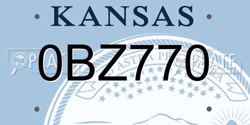 0BZ770 Kansas License Plate