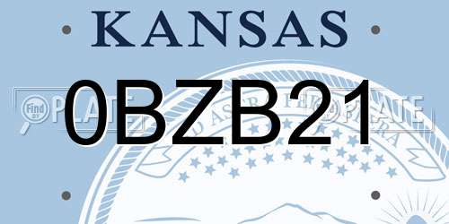 0BZB21 Kansas License Plate