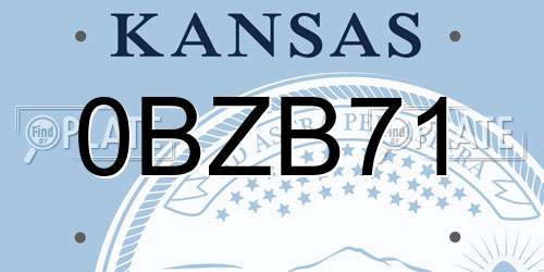 0BZB71 Kansas License Plate