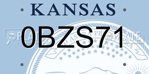 0BZS71 Kansas License Plate