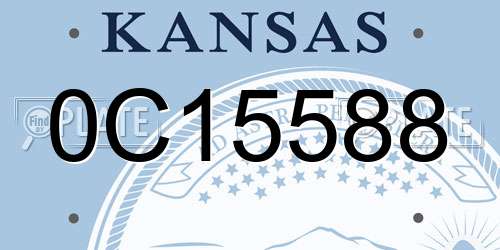 0C15588 Kansas License Plate