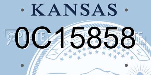 0C15858 Kansas License Plate