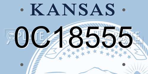0C18555 Kansas License Plate