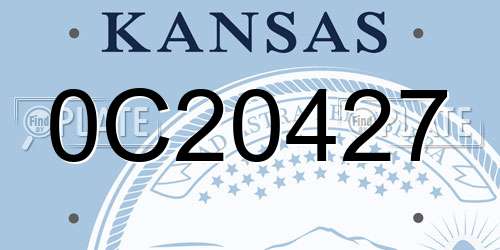 0C20427 Kansas License Plate