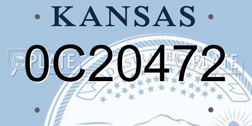 0C20472 Kansas License Plate