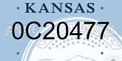 0C20477 Kansas License Plate