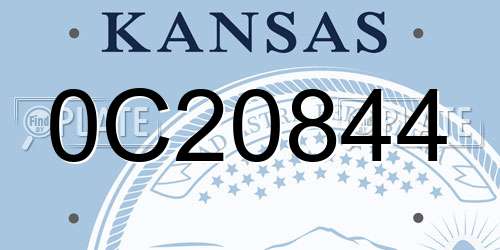 0C20844 Kansas License Plate
