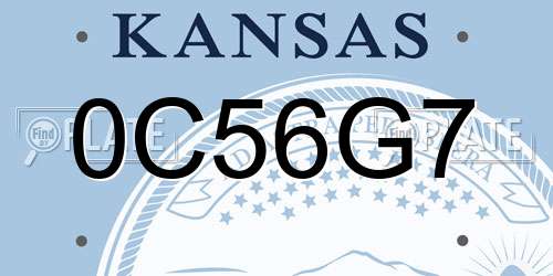 0C56G7 Kansas License Plate