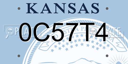 0C57T4 Kansas License Plate