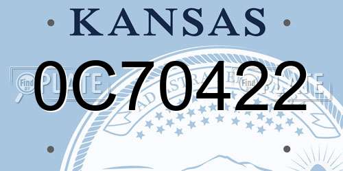 0C70422 Kansas License Plate