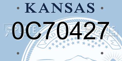 0C70427 Kansas License Plate