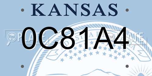 0C81A4 Kansas License Plate