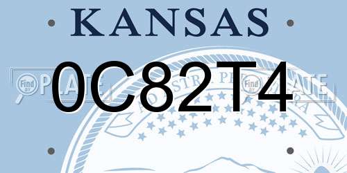0C82T4 Kansas License Plate