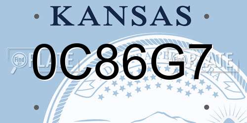 0C86G7 Kansas License Plate
