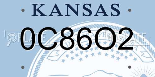 0C86O2 Kansas License Plate