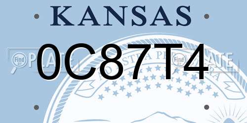 0C87T4 Kansas License Plate