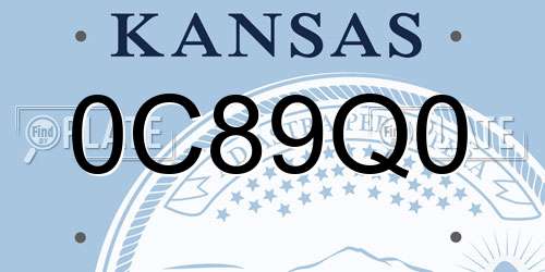 0C89Q0 Kansas License Plate